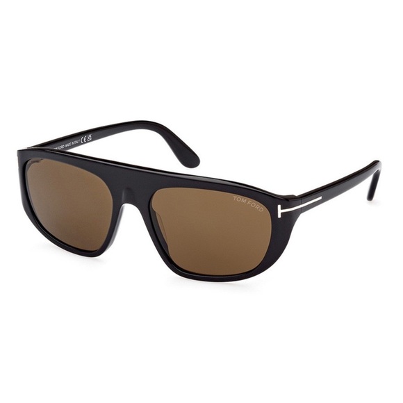 TOM FORD SUNGLASSES UNISEX FT1002 01J Shiny Black / Roviex